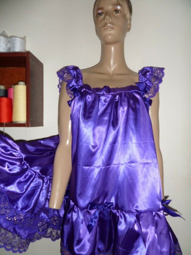 Purple satin adult baby - satin,