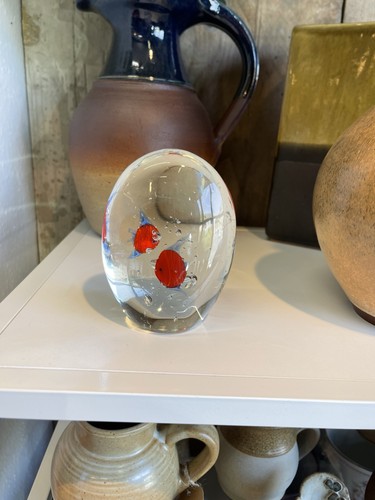 Vintage art glass paperweight - glass,