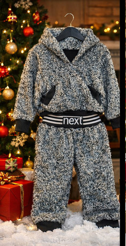 Grey marl hooded lounge set