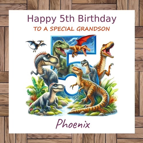 Personalised dinosaur 5th - dinosaur,