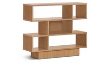 Cubes Short Shallow Shelving Unit - Oak Effect