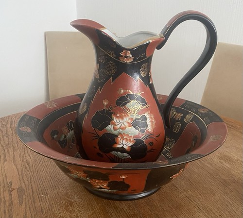 Antique japanese red and black - and,