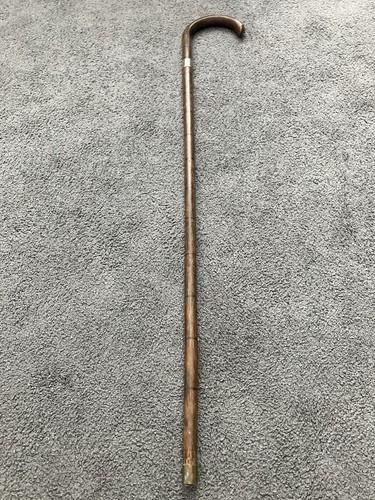 Antique wooden walking cane - wooden, /