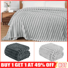 Large Ribbed Faux Fur Warm