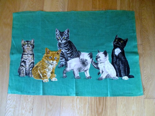Vintage cat tea - vintage, unused