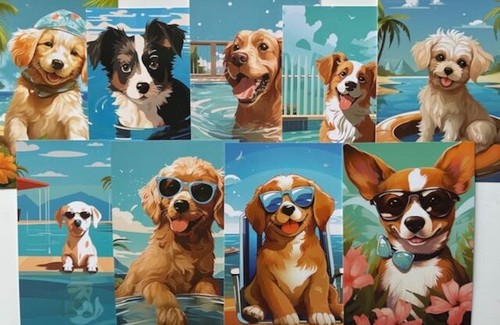 Cartoon pet dog postcards - pet,