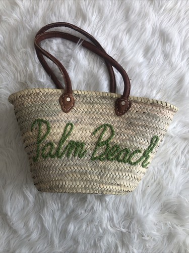 Moroccan straw basket leather - straw,