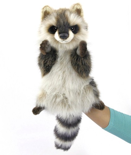 Raccoon soft toy hand puppet - raccoon,