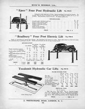 1953 catalogue illustration : four post hydraulic lifts
