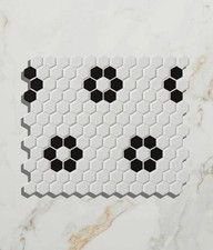 Mono Hex Porcelain Daisy Tile 26x30cm - Luxury Tiles UK Wall And Floor Mosaic