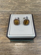 Tateossian Octagon Tiger Eye