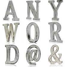 LARGE SHABBY CHIC VINTAGE WHITEWASH WOODEN ANY WORD LETTERS SIGN FREESTANDING