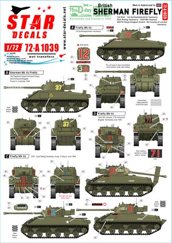 Star decals a1039 72 - decals, 72-a1039