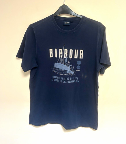 Barbour navy crew neck graphic - navy,