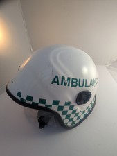 Pacific A7A Ambulance Helmet White Green Visor Paramedic  Made With Kevlar 