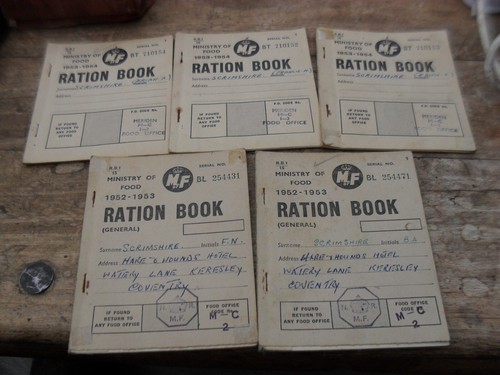 Vintage ration books - x,