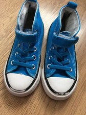Boy’s MITCH & SON Electric Blue Hi-Top Canvas Shoes Size UK 9 Kids