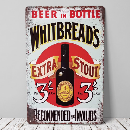 Whitbreads brewery metal sign - metal,