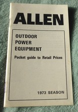 Vintage lawn mower, Allen Outdoor Power equipment pocket guide 1973
