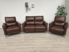 Furniture Village DAYTONA Leather 2 Seater Sofa + 2 x Armchairs - RRP £3,385