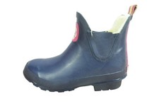Joules Wellibob Women's Blue Rubber Shearling Lined Chelsea Rain Boots Size 5