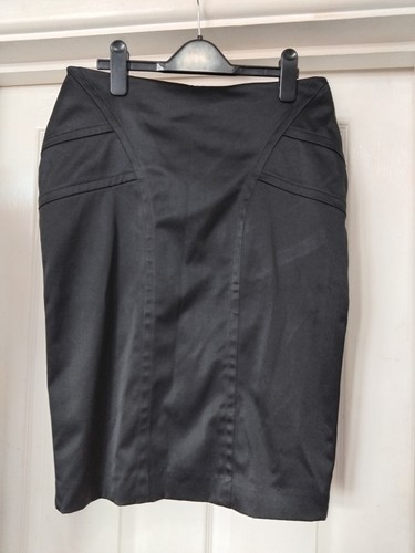 Warehouse black satin - satin, tailored