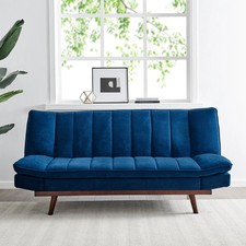 3 Seater Navy Blue Velvet Sofa