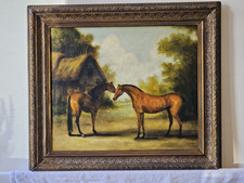 Antique Framed Oil Painting On Canvas  Manner Of George Stubbs (1724-1806)
