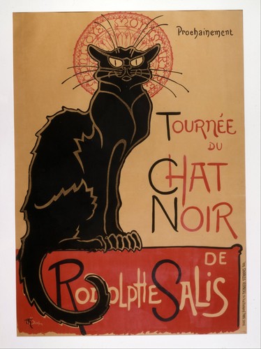 Chat noir art nouveau - noir,