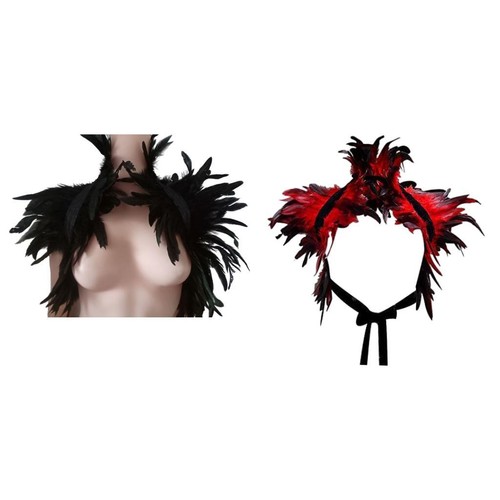 Gothic natural feather cape - natural,