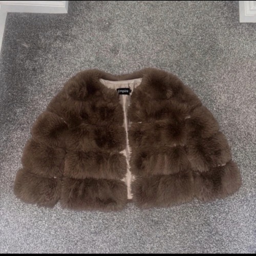 Women faux fur coat size - fur, 8