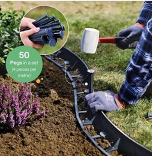 Brand New Plastic Lawn / Patio / Path Edging 78mm High Black 9 x 1m lengths