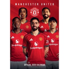 2026 Calendar Manchester United FC Month to View A3 Football Official Product