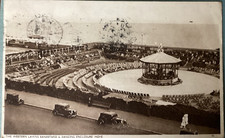 Hove, Sussex. Bandstand & Dancing Enclosure - Postcard posted 24/8/1945 Victory