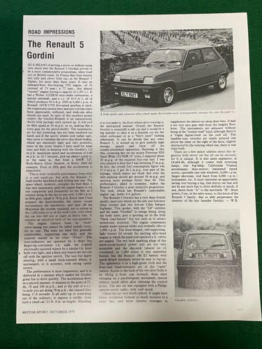 The renault gordini road - 5,