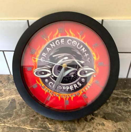 Orange county chopper clock - orange,