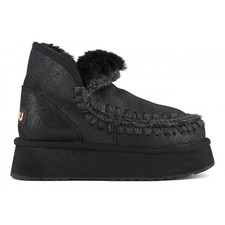 MOU Mini Eskimo Platform Bread Comfort Boots Warm Boots Shoes Black CBKG