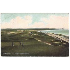 LOSSIEMOUTH Golf Course and Beach, Moray Postcard Postmark Elgin 1910