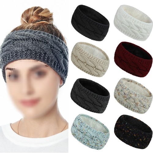 Wide knitting woolen headband - wide,