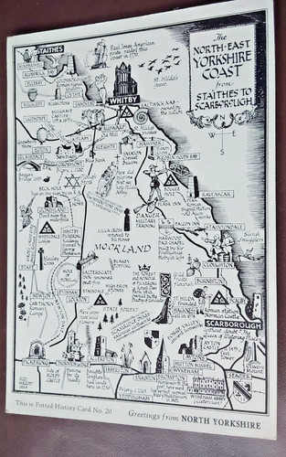 Postcard illustrated map - postcard,