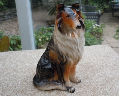 Vintage ceramic collie - vintage, dog