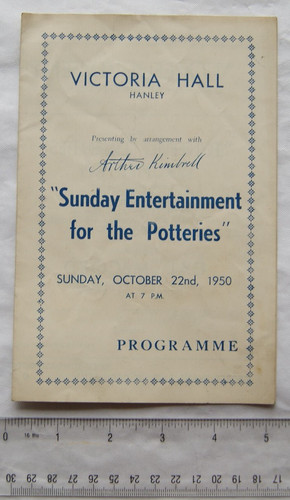 1950 programme victoria hall - programme,