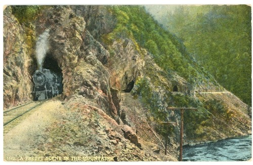 Train exiting tunnel - train,