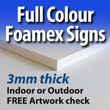 Foamex Sign Board 3mm Printed
