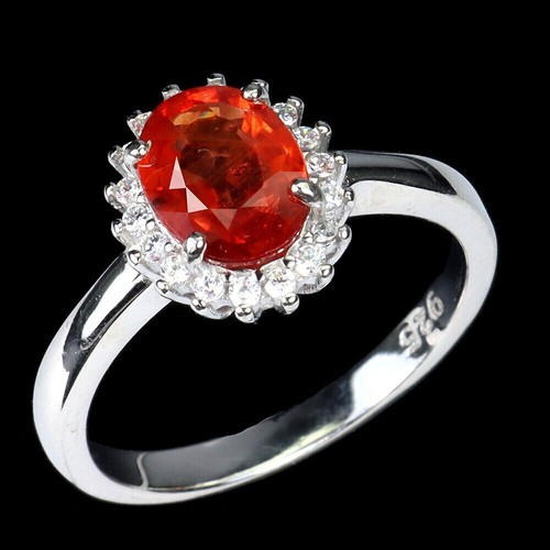Silver ring padparadscha - ring,