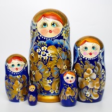 5pcs 18cm / 7" Gouache Genuine Matryoshka Nesting Dolls
