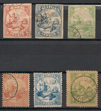 Liberia Stamps 1860 Set Of 3 Imperf + Perf Used