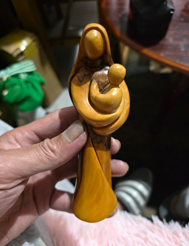 Hand carved wooden madonna - carved,