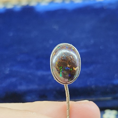 Antique silver black opal - black,