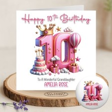 Girls 10th Birthday Card Personalised Daughter Granddaughter Niece Double Digits
